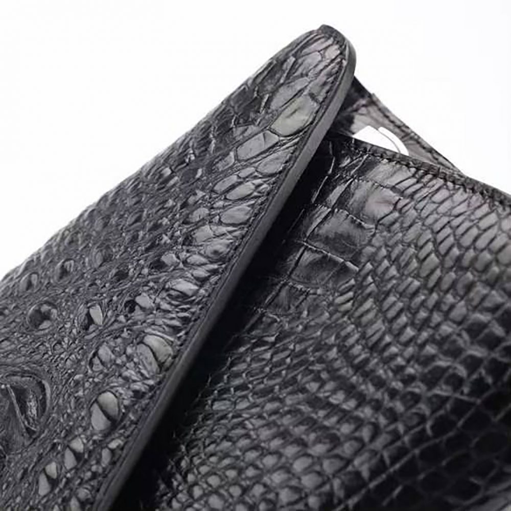 Túi đeo chéo quai xích da cá sấu gai màu đen - Hình ảnh 3